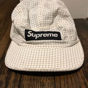 Supreme reflective ripstop camp cap white